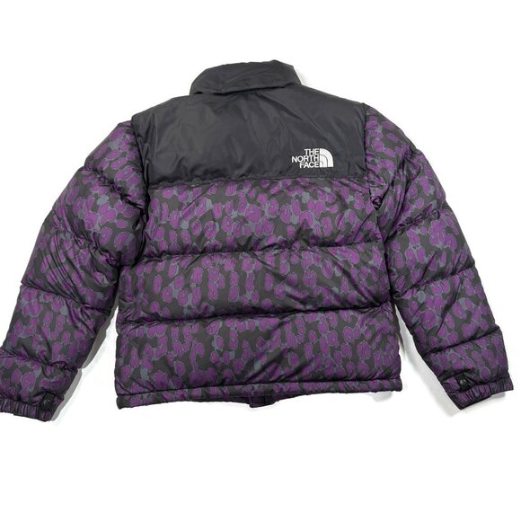 The North Face 1996 Retro Nuptse Printed 700 Down Jacket Purple Leopard Womens M - Picture 11 of 13